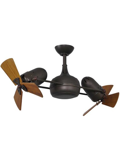 Dagny Ceiling Fan with Wood Blades in Textured Bronze.